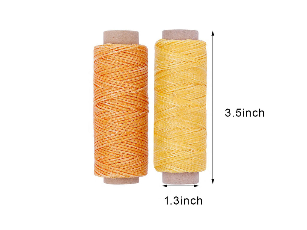 Khaki Leather Sewing Flat Wax Thread | 1mm | 164 ft / 50m