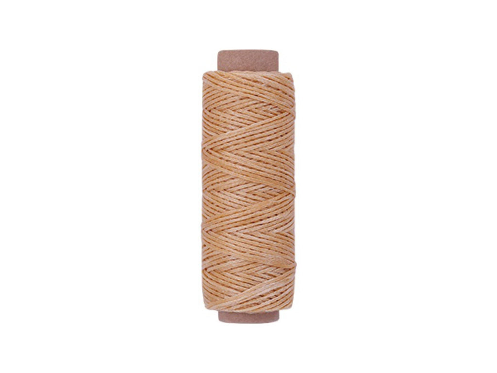 Natural Color Leather Sewing Flat Wax Thread | 1mm | 164 ft / 50m