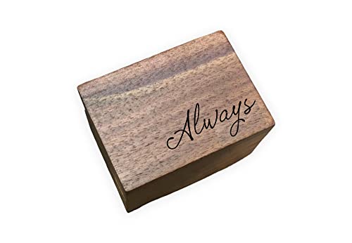 Always Laser Engraved Magnetic Rustic Wooden Proposal Ring Box | Walnut Wood | Engagement Ring Box | Wedding Band Box