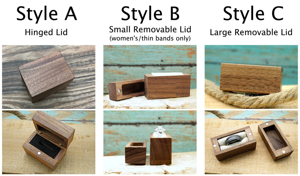 Bulk Wholesale Magnetic Wooden Ring Box Lot | Engagement Ring Box | Men's / Women's Wedding Band Box | Jewelry Boutique Supply