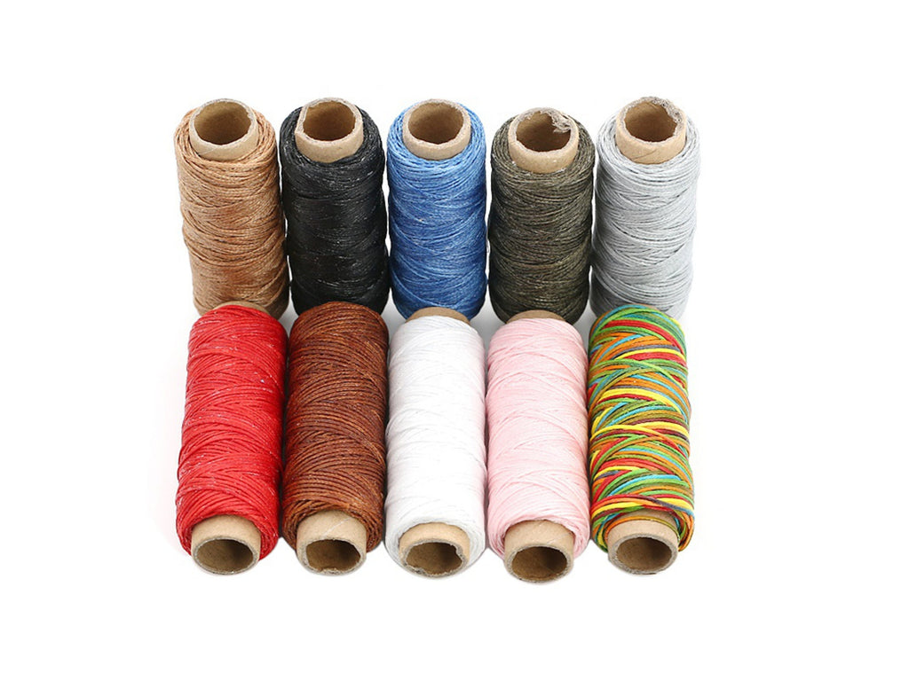 Natural Color Leather Sewing Flat Wax Thread | 1mm | 164 ft / 50m