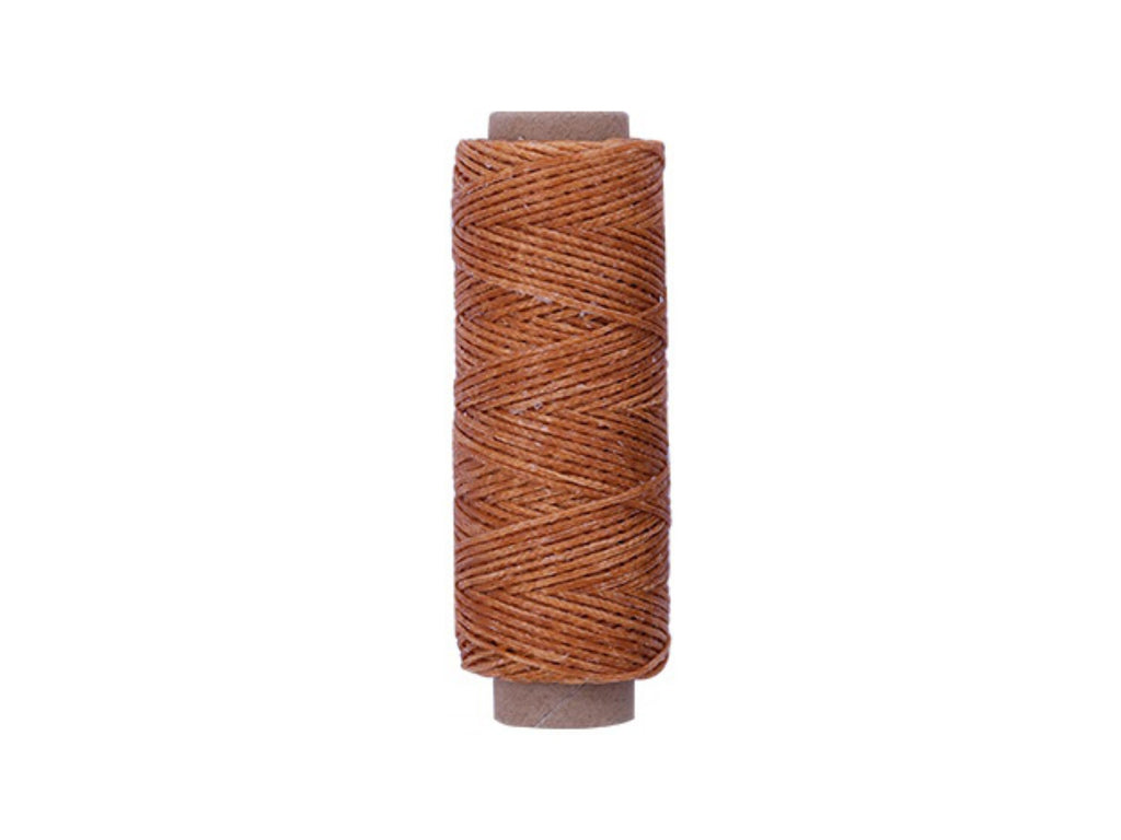 Light Brown Coffee Leather Sewing Flat Wax Thread | 1mm | 164 ft / 50m