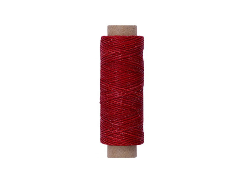 Red Leather Sewing Flat Wax Thread | 1mm | 164 ft / 50m