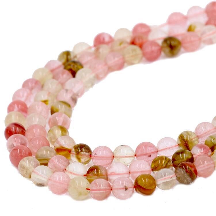 Watermelon Quartz Bead Strand